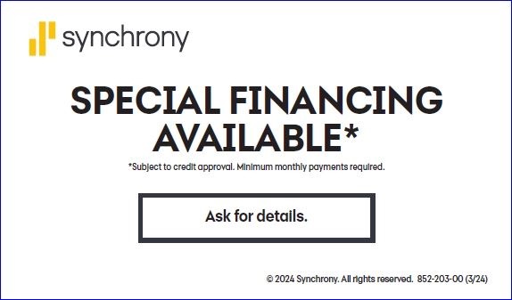 Synchrony: special financing available; subject to credit approval; minimum monthly payments required